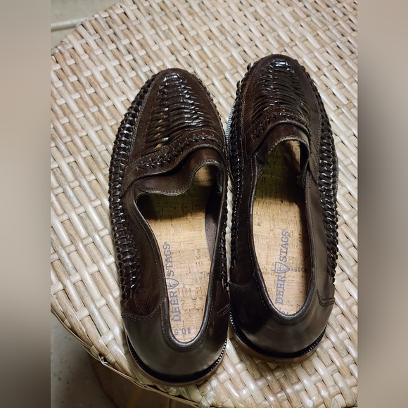 Deer Stags Men's Dark Brown Woven Loafers - Picture 1 of 5